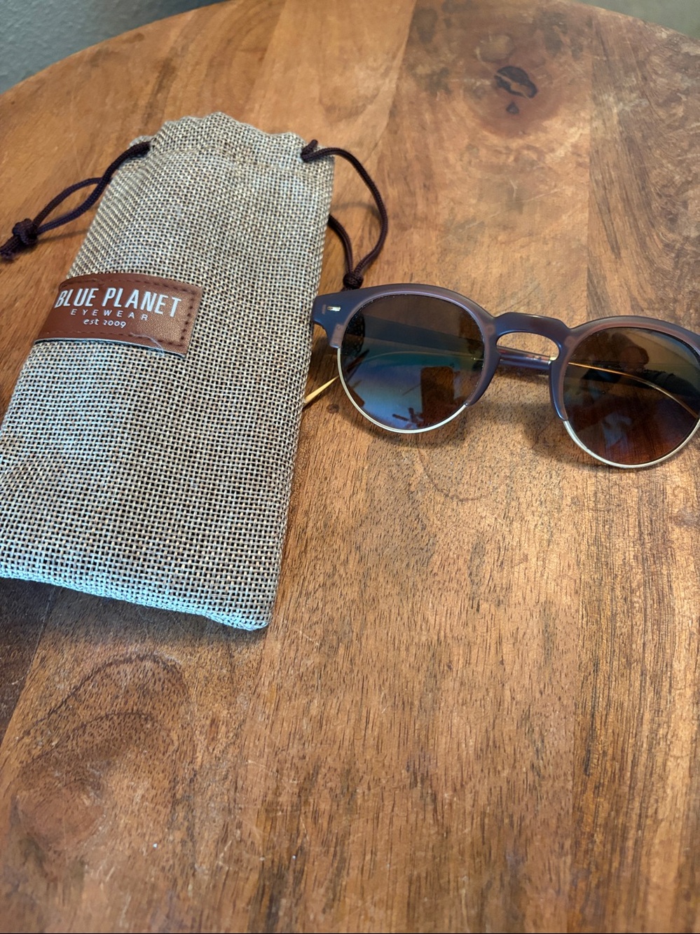Blue Planet Women’s Sunglasses in Brown with Branded Burlap Pouch